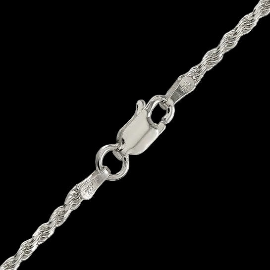 Sterling Silver Diamond Cut Rope Chain - 1.85mm