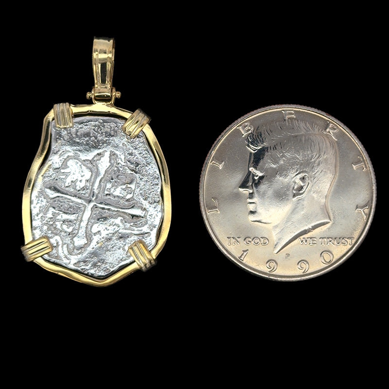 Atocha Jewelry - Long 4 Reale Silver Coin Pendant