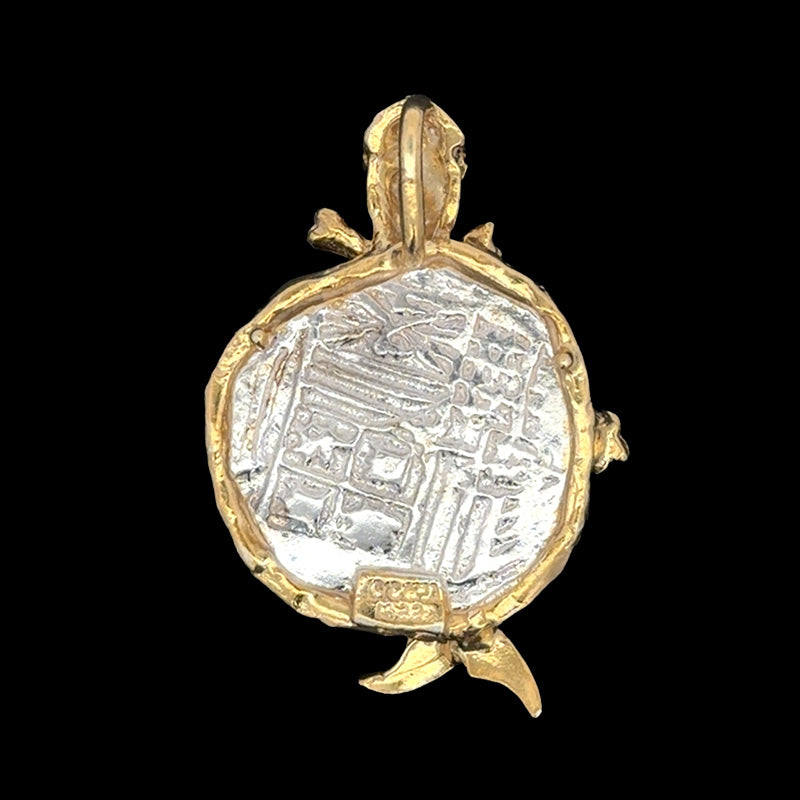 Atocha Jewelry - Pieces of 8 Silver Coin Pirate Skull and Crossbones Pendant