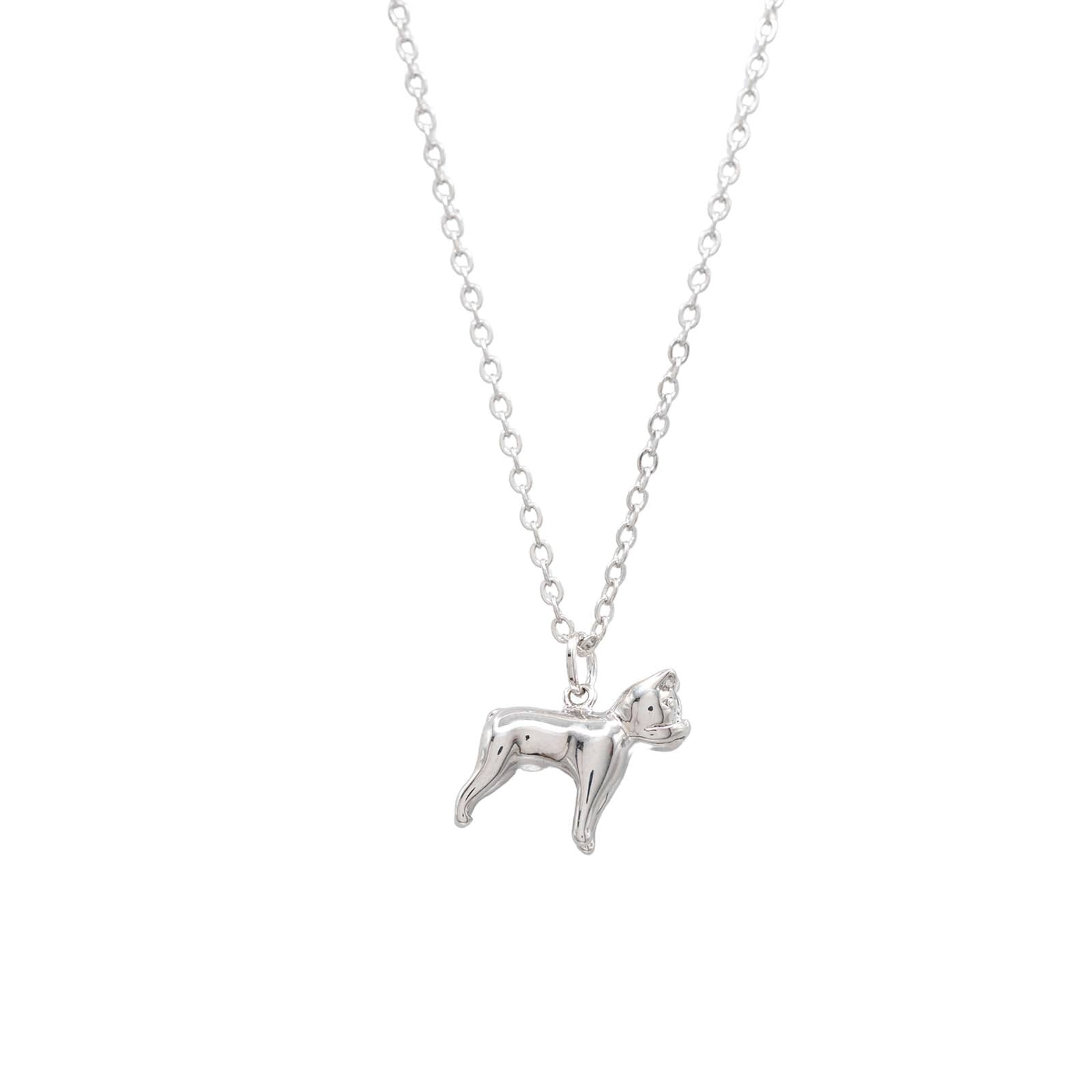 Boston Terrier Dog Charm Necklace Animal Pet Gift Giving: Gold