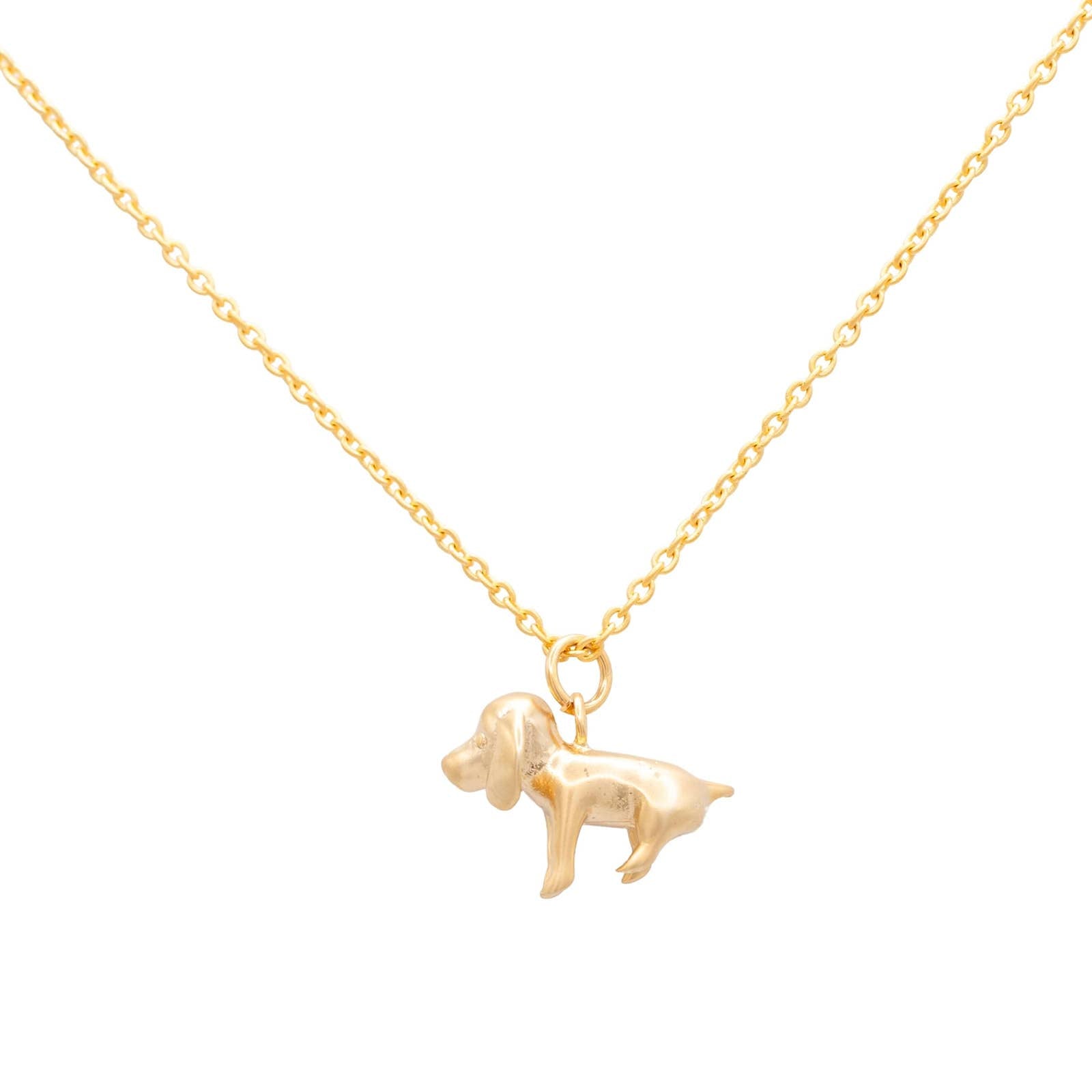 Beagle Dog Charm Dainty Necklace Pet Animal Gold Silver: Silver