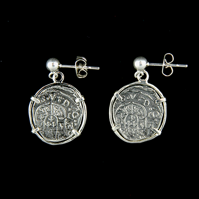 Atocha Jewelry - 1 Reale Silver Coin Earrings Back