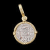 Atocha Jewelry - Small Silver Coin Pendant with Four Point Frame - Back