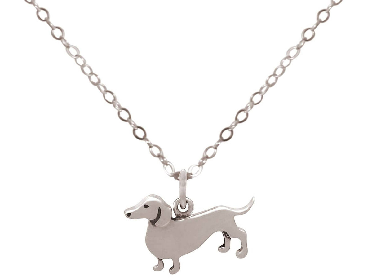 Dachshund Pendant Sterling Silver Necklace
