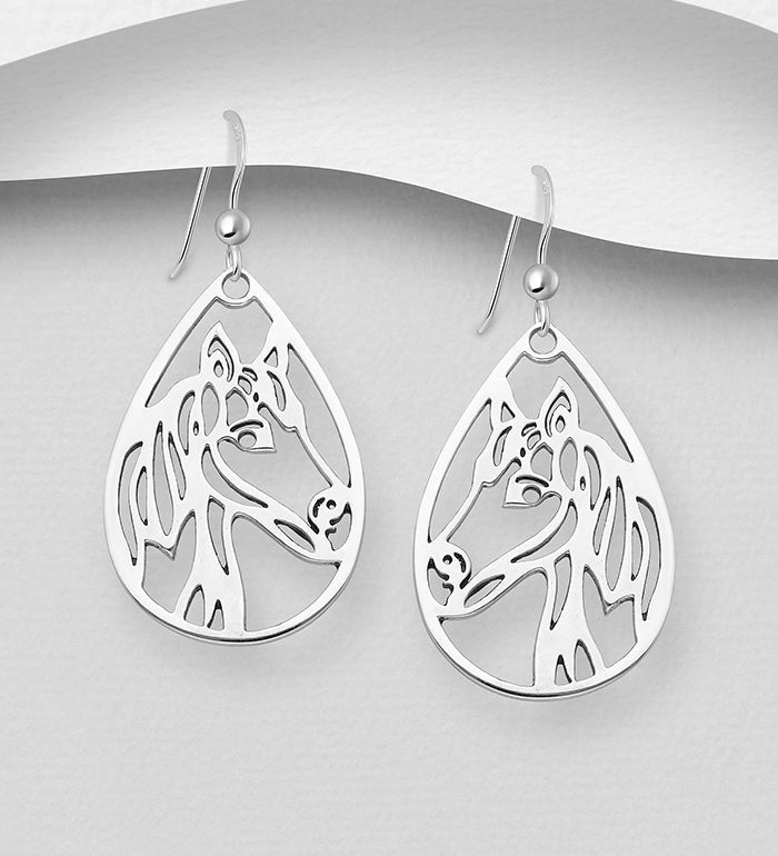 Horse Earrings Sterling Silver