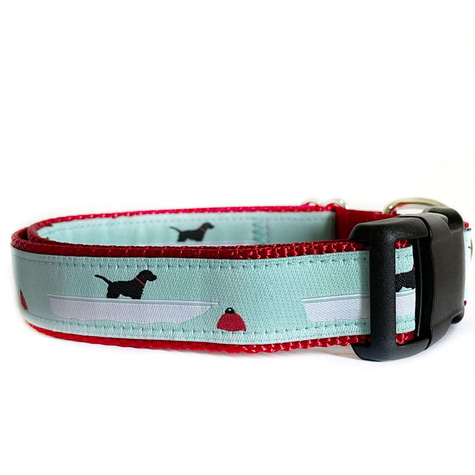 Black Lab in a Boat - Dog Collar