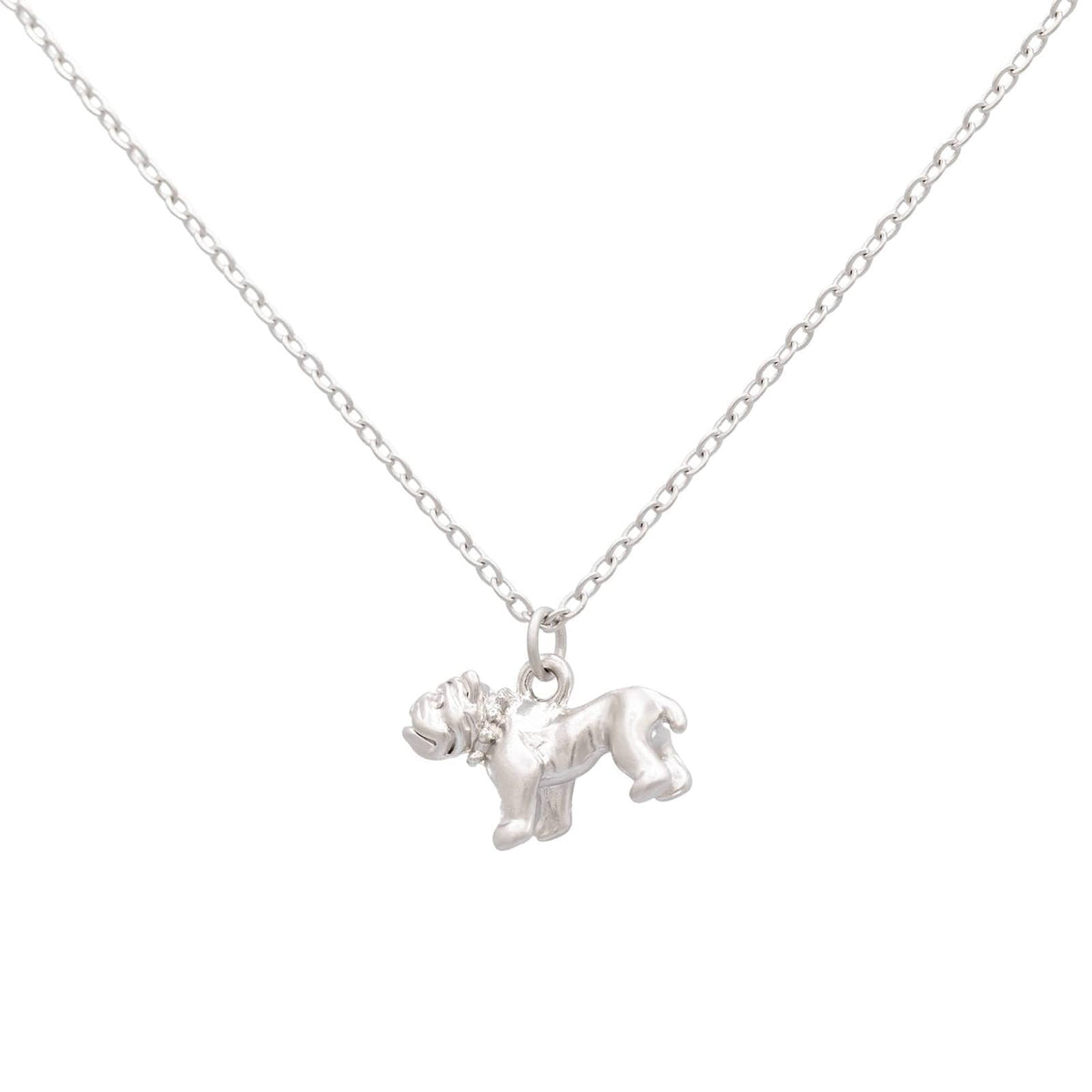 Pit Bull Dog Pendant Sterling Silver Necklace