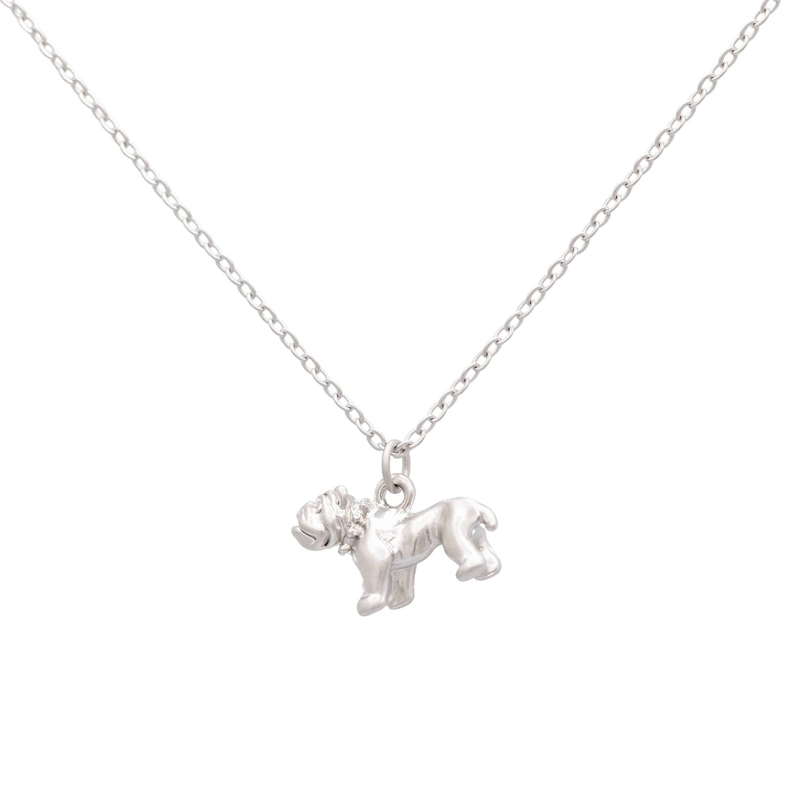 Pit Bull Dog Pendant Sterling Silver Necklace