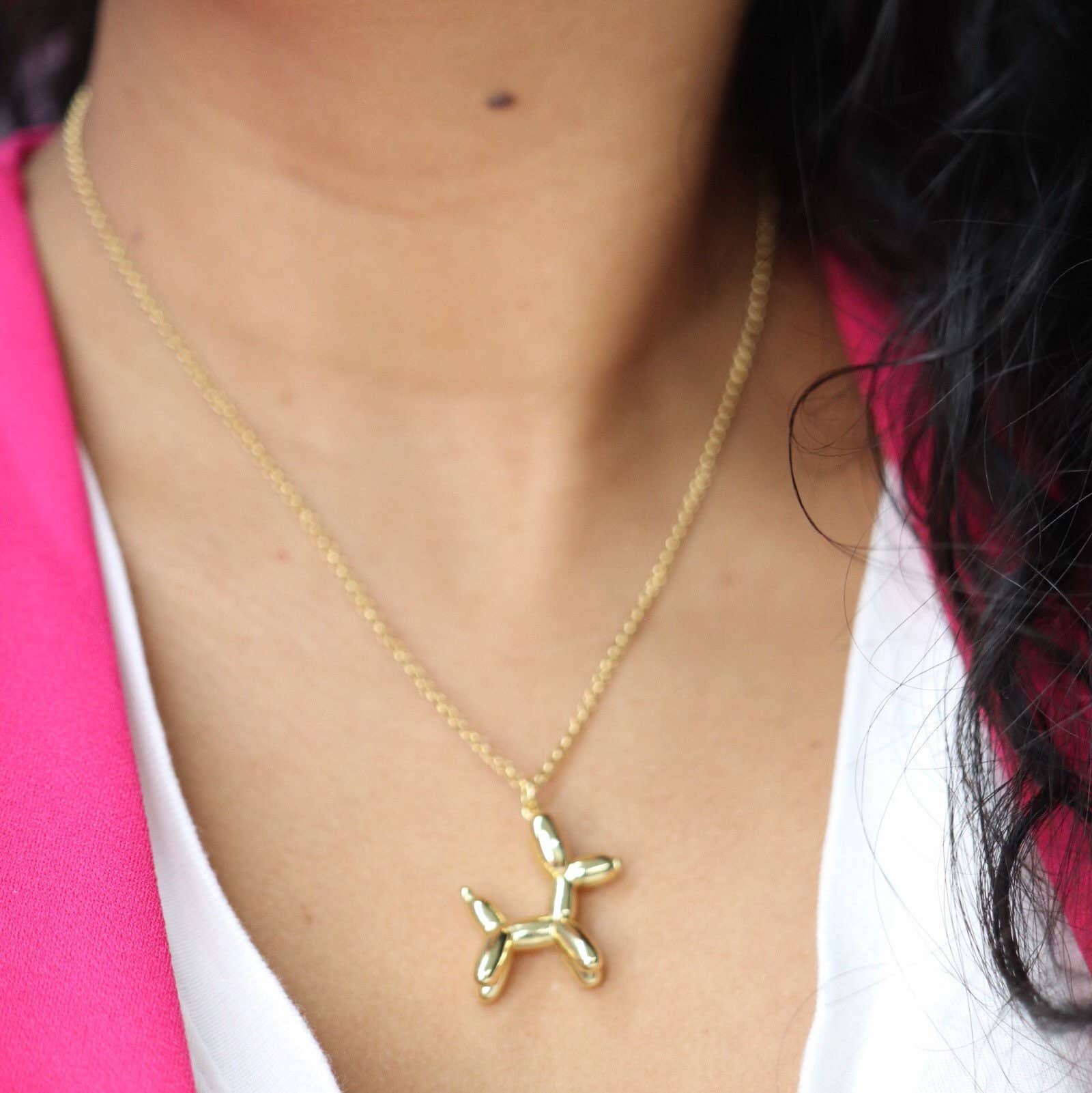 Balloon Puppy 14K Gold Platted Necklace