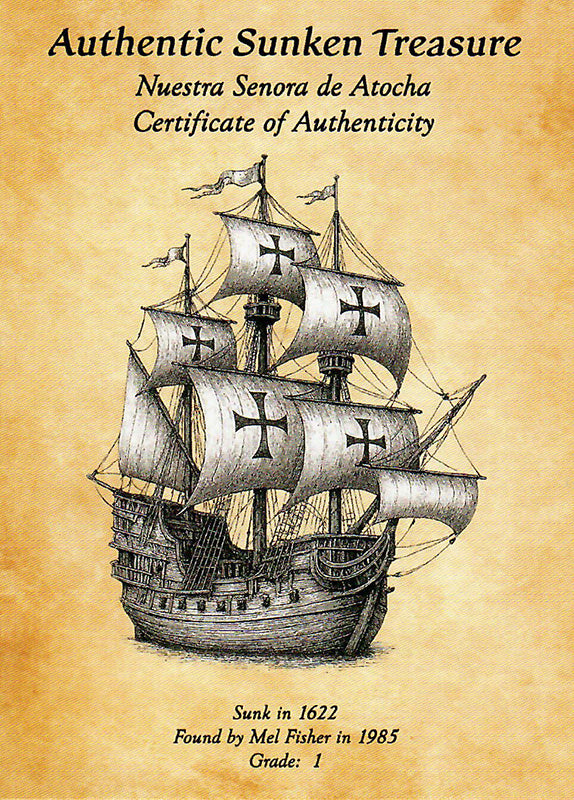 Atocha Jewelry - 2 Reale Silver Coin Pendant with 14k Gold Frame