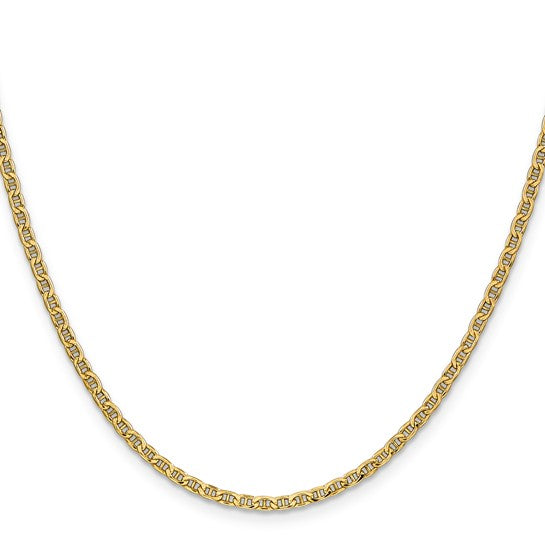 14K Gold Semi-Solid Anchor Chain - 2.40mm