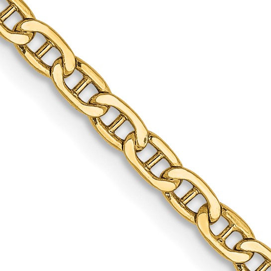14K Gold Semi-Solid Anchor Chain - 2.40mm