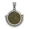 Ancient Coins Sterling Silver and Bronze Antiqued Constantine I Coin Pendant