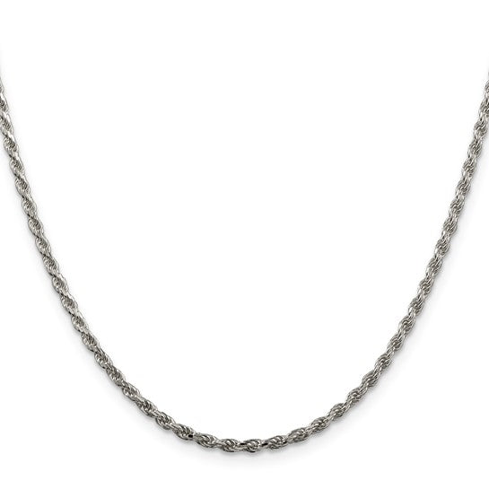 Sterling Silver Diamond-Cut Rope Chain - 2.25mm - Virtual Treasure