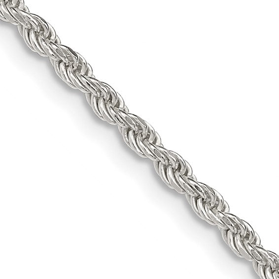 Sterling Silver Diamond-Cut Rope Chain - 2.25mm - Virtual Treasure