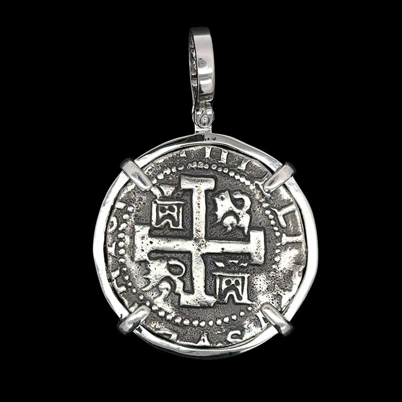 Atocha Jewelry - 8 Reales  Silver Coin Pendant with Sterling Silver Frame