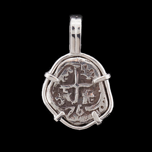 Atocha Jewelry - Odd 1 Reale Silver Coin Pendant with Sterling Silver Frame