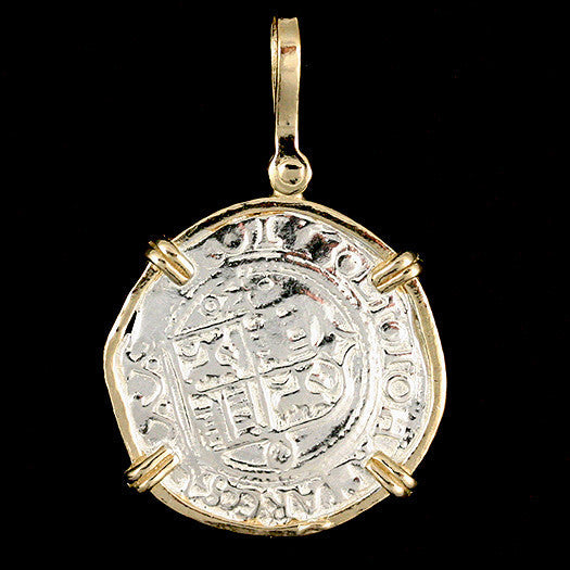 Atocha Jewelry - Pillars &amp; Waves Medium Silver Coin Pendant Back
