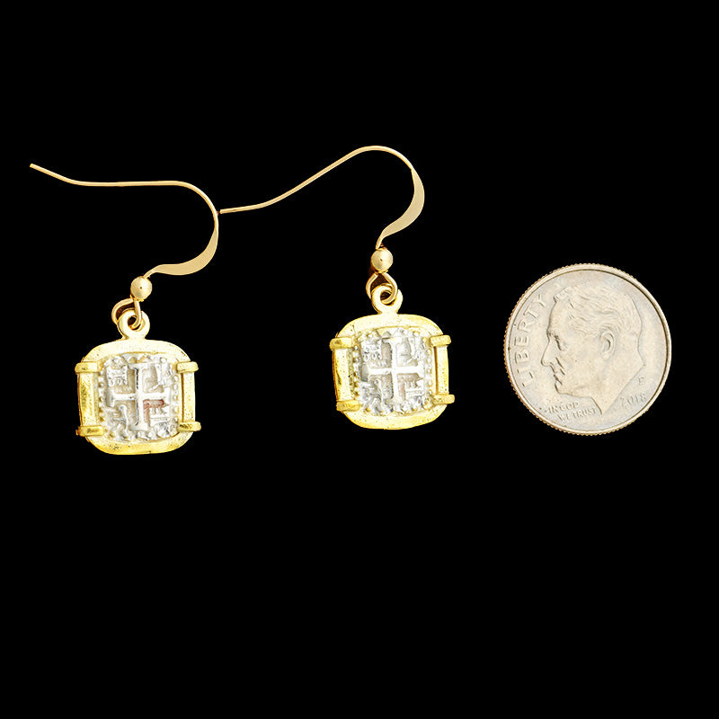 Atocha Jewelry - Small Square Silver Coin Earrings