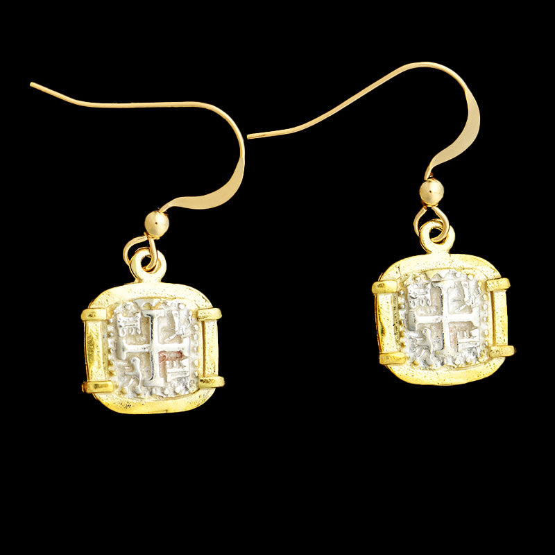 Atocha Jewelry - Small Square Silver Coin Earrings