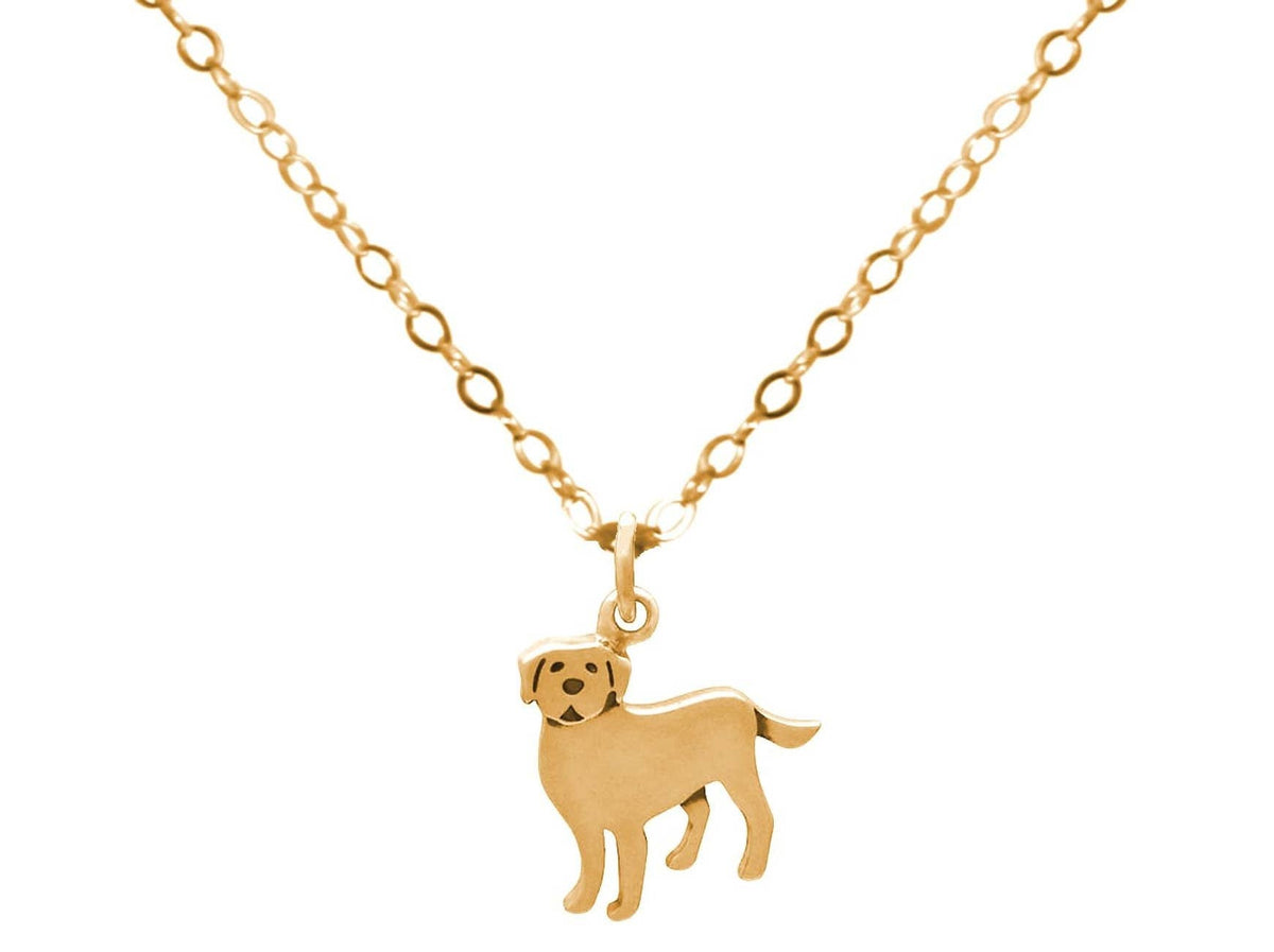 Labrador Retriever Pendant Gold Plated Sterling Silver Necklace