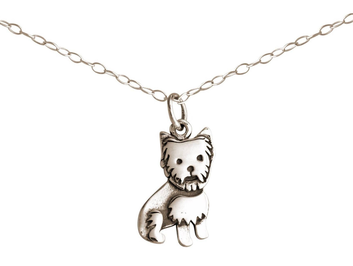 Yorkshire Terrier Pendant Sterling Silver Necklace