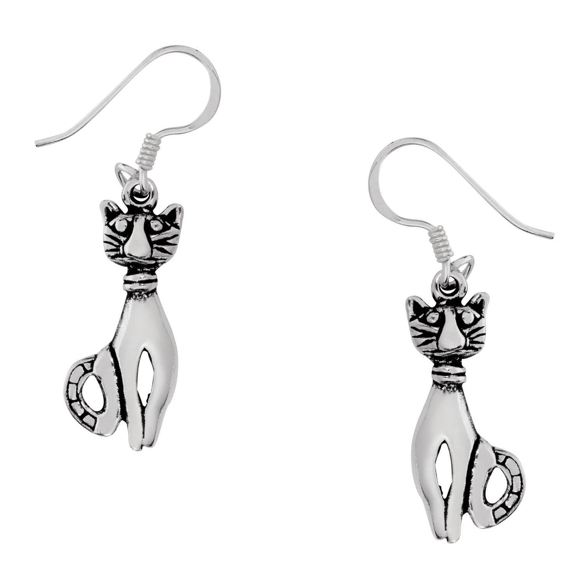 Cat Sterling Silver Earrings