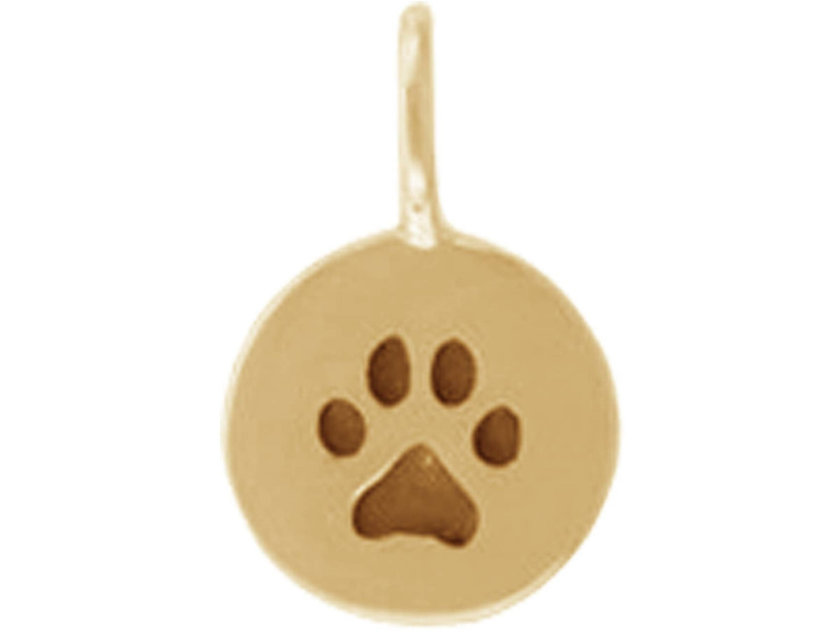 Circular Paw Pendant Gold Plated Sterling Silver Necklace