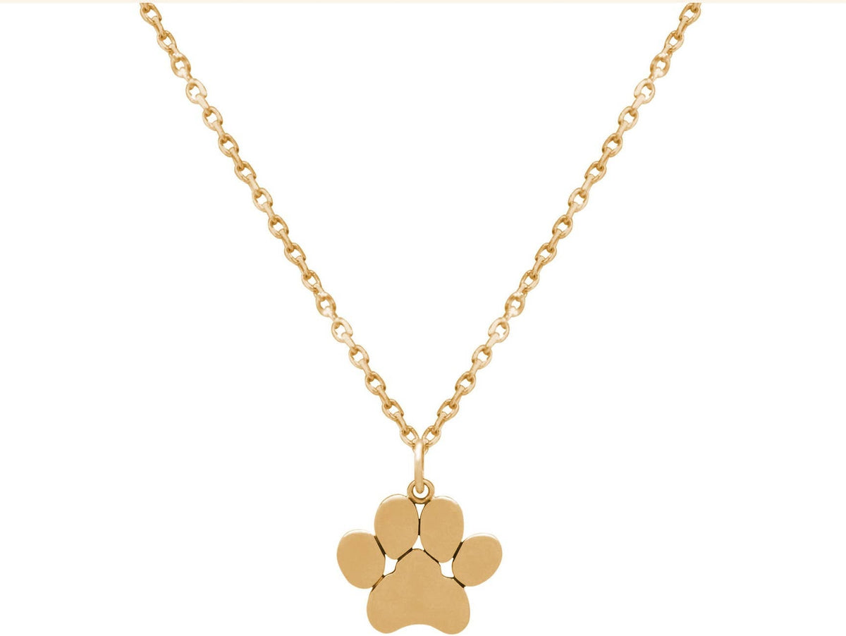 Paw Pendant Gold Plated Sterling Silver Necklace