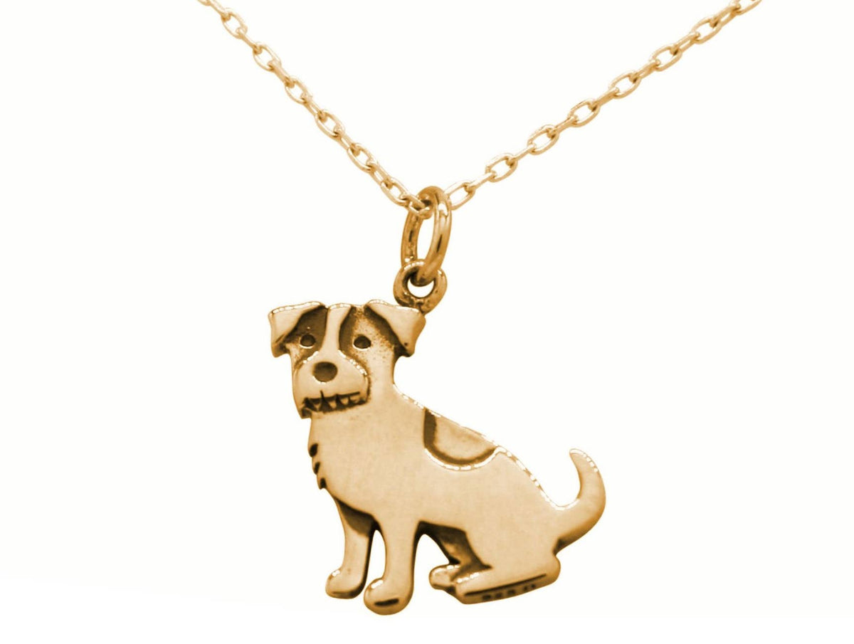 Jack Russell Terrier Pendant Gold Plated Sterling Silver Necklace