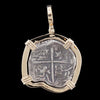 Atocha Jewelry - Large Museum Reale Silver Coin Pendant with 14K Gold Frame