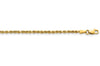 14K Gold Semi-Solid Diamond Cut Rope Chain - 2.25mm