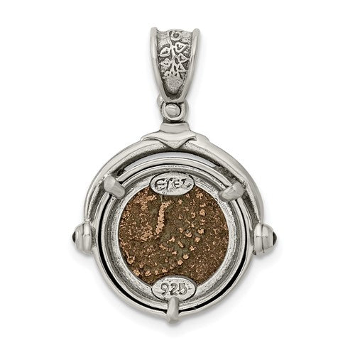 Ancient Coins Sterling Silver and Bronze Antiqued Widow's Mite Coin Reversible Pendant