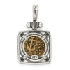 Ancient Coins Sterling Silver and Bronze Antiqued Widow's Mite Coin Pendant
