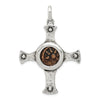 Ancient Coins Sterling Silver and Bronze Antiqued Widow's Mite Coin Cross Pendant