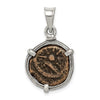 Ancient Coins Sterling Silver and Bronze Antiqued Widow's Mite Coin Pendant