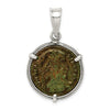 Ancient Coins Sterling Silver and Bronze Antiqued Roman Constantine I Coin Pendant