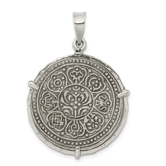 Ancient Coins Sterling Silver and Silver Tibet Tanka Coin Pendant