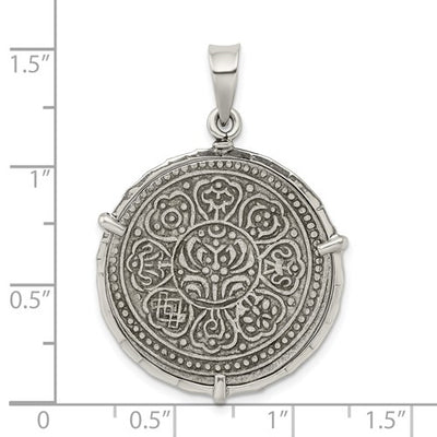 Ancient Coins Sterling Silver and Silver Tibet Tanka Coin Pendant