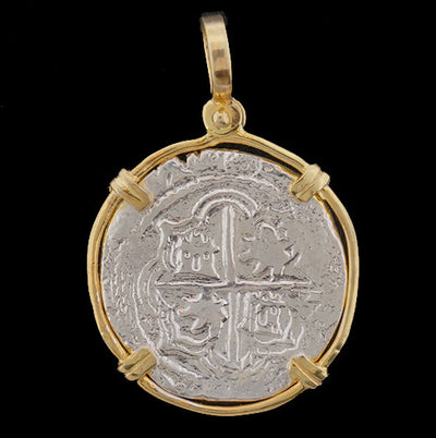 Atocha Jewelry - 2 Reale Silver Coin Pendant Front