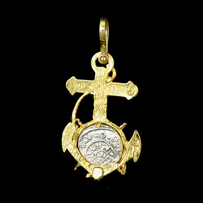 Atocha Jewelry - 1 Reale Silver Coin Anchor/Cross Pendant Back