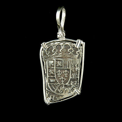 Atocha Jewelry - Long 8 Reale Silver Coin Pendant Back