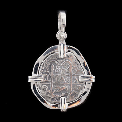 Atocha Jewelry - Odd Reale Silver Coin Pendant w/Sterling Silver Frame - Back