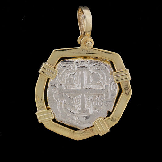 Atocha Jewelry - Odd Shape Silver Coin Pendant Front