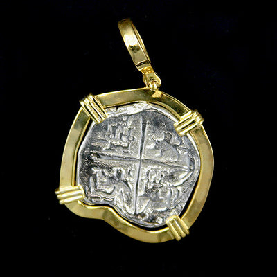 Atocha Jewelry - Large Museum Reale Silver Coin Pendant - Front