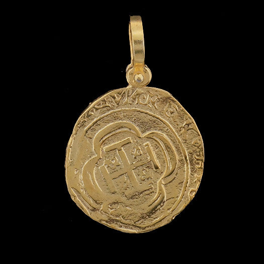Atocha Jewelry - Round Escudo Gold Coin Pendant Front