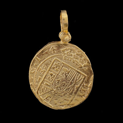 Atocha Jewelry - Round Escudo Gold Coin Pendant Back