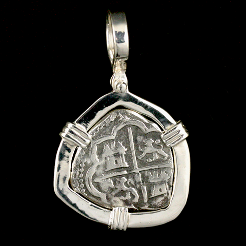 Atocha Jewelry - 2 Reale Trillion Silver Coin Pendant Front