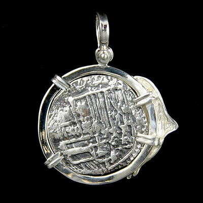 Atocha Jewelry - 4 Reale Silver Dolphin Coin Pendant Back