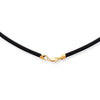 Black Rubber Cord Necklace with 14K Gold Lobster Claw Clasp - 3.00mm